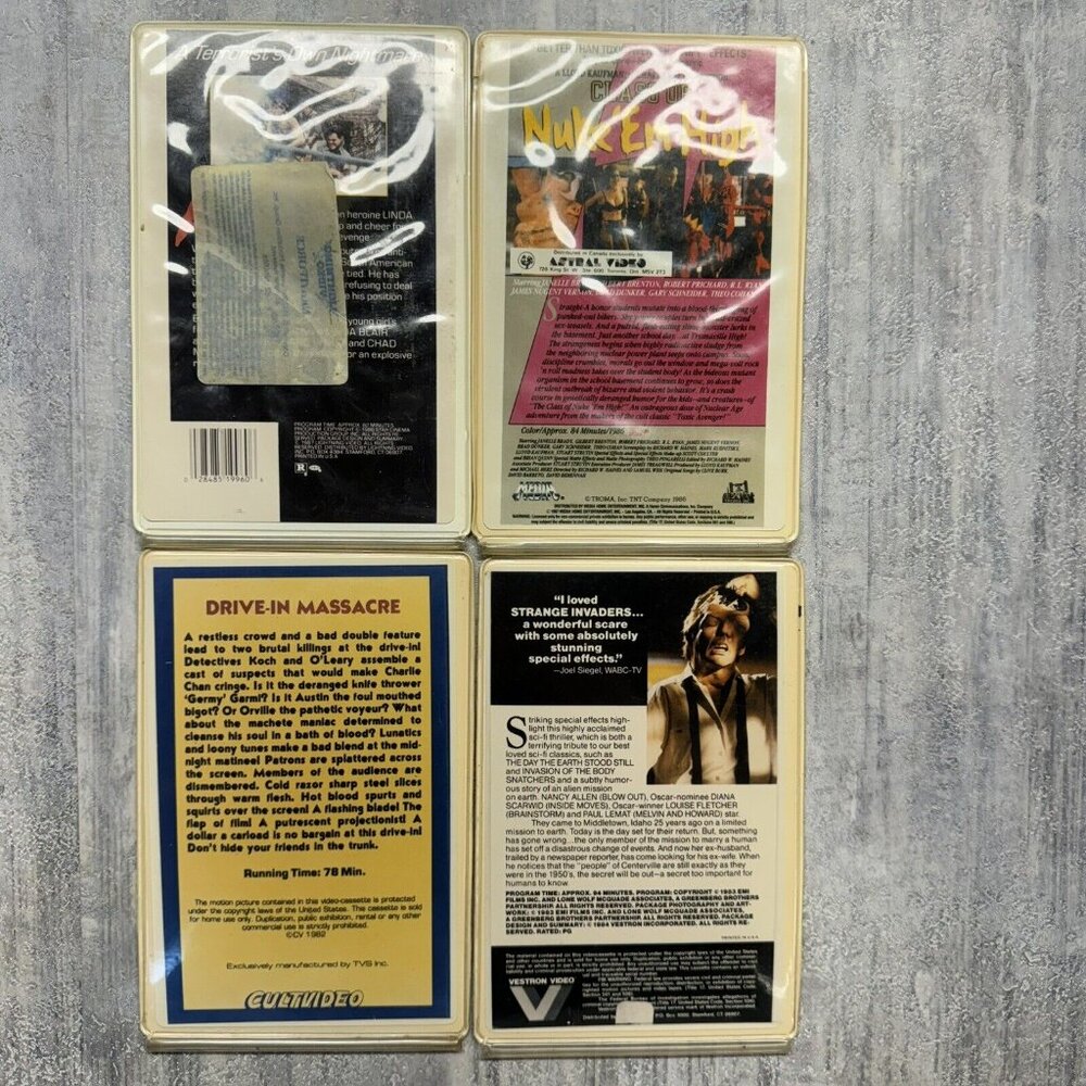 Horror VHS Movie Rental Box Flip Cards (RARE) - Picture 2 of 16